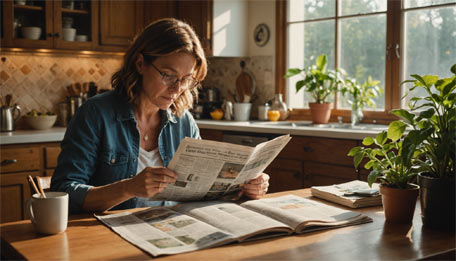 Donna legge oroscopo